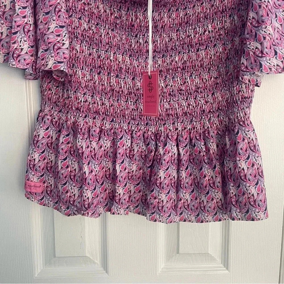 Simply Southern Women’s  Paisley Flared Patterned Purple and Pink Blouse Sz XL - Picture 3 of 7